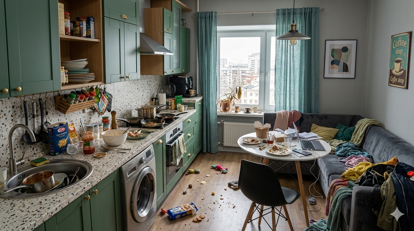 До: захламленная квартира